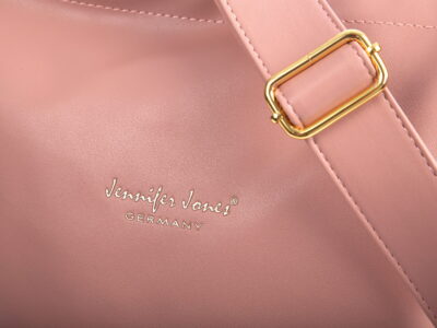 Torebka damska na ramię worek A4 łososiowy róż Jennifer Jones - obrazek 2