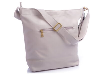 Torebka damska na ramię worek A4 perłowa biel Jennifer Jones - obrazek 3