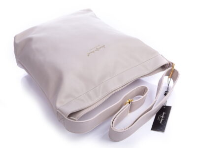 Torebka damska na ramię worek A4 perłowa biel Jennifer Jones - obrazek 5