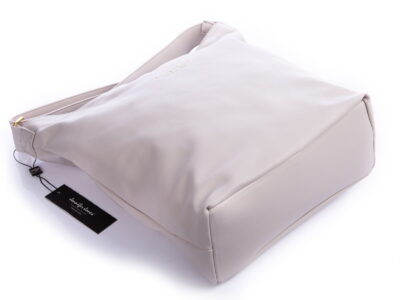 Torebka damska na ramię worek A4 perłowa biel Jennifer Jones - obrazek 6