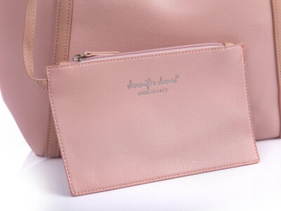 Pastelowa różowa shopperka damska z saszetką Jennifer Jones - obrazek 3