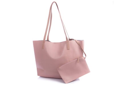 Pastelowa różowa shopperka damska z saszetką Jennifer Jones - obrazek 4