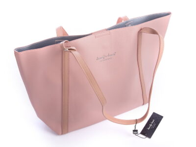 Pastelowa różowa shopperka damska z saszetką Jennifer Jones - obrazek 5