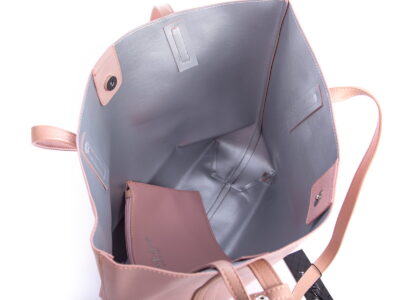 Pastelowa różowa shopperka damska z saszetką Jennifer Jones - obrazek 6