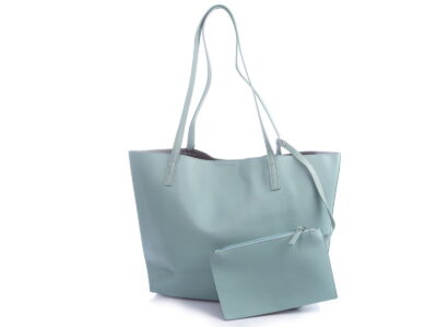 Seledynowa shopperka damska z saszetką Jennifer Jones - obrazek 4