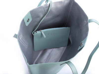 Seledynowa shopperka damska z saszetką Jennifer Jones - obrazek 6