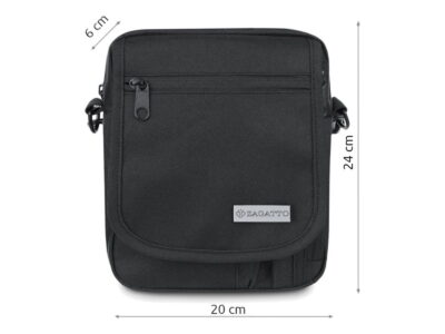 Czarna materiałowa saszetka męska na ramię Zagatto - obrazek 5