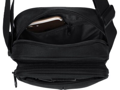 Mała saszetka męska z paskiem na ramię czarna Zagatto - obrazek 5