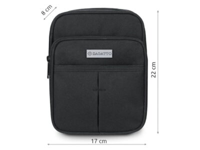 Mała saszetka męska z paskiem na ramię czarna Zagatto - obrazek 6