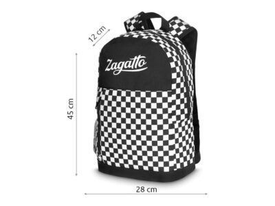 Plecak w czarno-białą kratkę z piórnikiem w zestawie Zagatto - obrazek 6