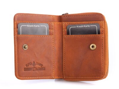 Brązowy mały skórzany portfel męski WILD 5511 - obrazek 4