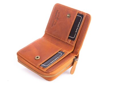 Brązowy mały skórzany portfel męski WILD 5511 - obrazek 5