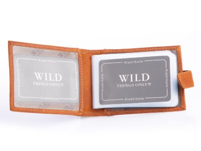 Etui na karty męskie skórzane jasny brąz WILD Thing's Only - obrazek 3