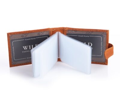 Etui na karty męskie skórzane jasny brąz WILD Thing's Only - obrazek 4