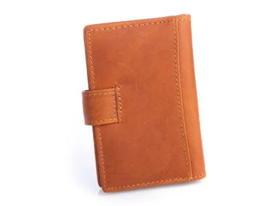 Skórzane etui męskie na karty jasnobrązowe WILD - obrazek 2