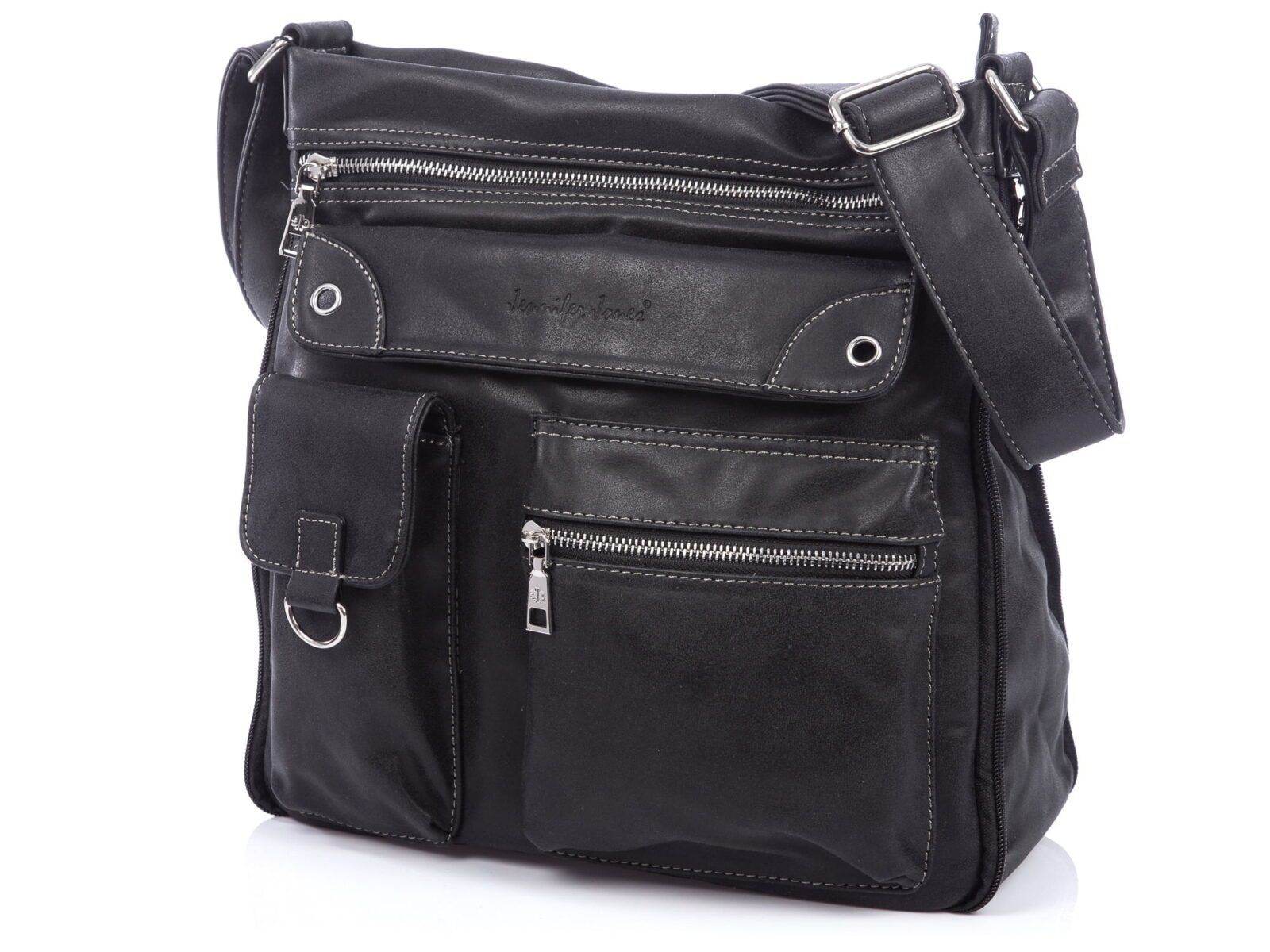 Poszerzana czarna torebka damska Jennifer Jones