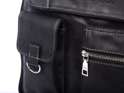 Poszerzana czarna torba damska z dużą ilością kieszonek Jennifer Jones - obrazek 2