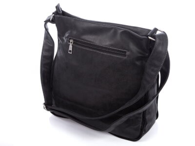 Poszerzana czarna torba damska z dużą ilością kieszonek Jennifer Jones - obrazek 6