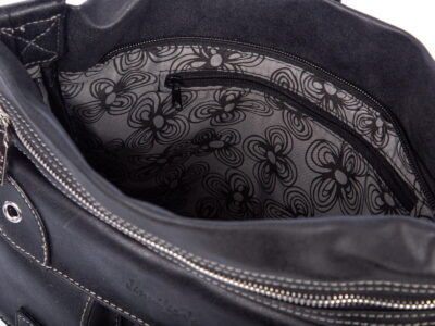 Poszerzana czarna torba damska z dużą ilością kieszonek Jennifer Jones - obrazek 8