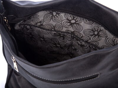 Poszerzana czarna torba damska z dużą ilością kieszonek Jennifer Jones - obrazek 9