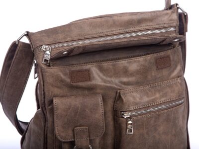 Poszerzana brązowa torba damska z dużą ilością kieszonek Jennifer Jones - obrazek 8