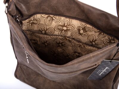 Poszerzana brązowa torba damska z dużą ilością kieszonek Jennifer Jones - obrazek 4