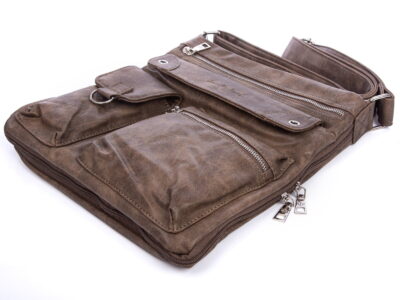 Poszerzana brązowa torba damska z dużą ilością kieszonek Jennifer Jones - obrazek 3