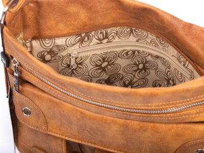 Poszerzana beżowa torba damska z dużą ilością kieszonek Jennifer Jones - obrazek 6