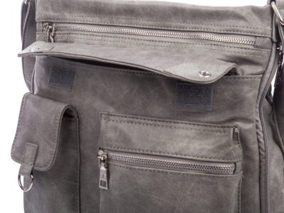 Poszerzana szara torba damska z dużą ilością kieszonek Jennifer Jones - obrazek 3