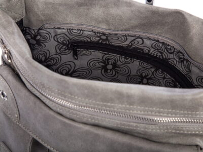 Poszerzana szara torba damska z dużą ilością kieszonek Jennifer Jones - obrazek 8