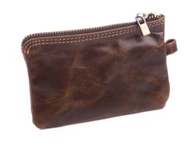 Skórzane etui na klucze ciemnobrązowe WILD - obrazek 2