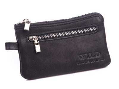 Czarne etui na klucze skórzane WILD 5525