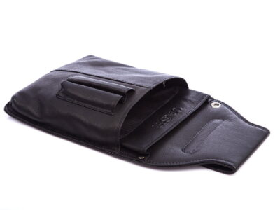 Kabura na portfel kelnerski czarna skórzana CASH - obrazek 3