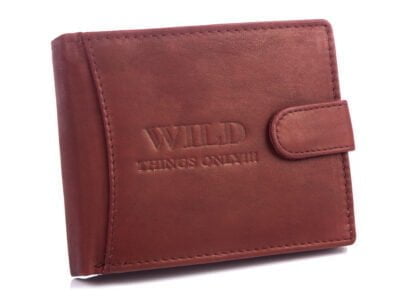 Poziomy portfel męski ciemno brązowy WILD