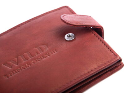 Portfel męski poziomy skórzany z zapięciem ciemny brąz WILD - obrazek 7
