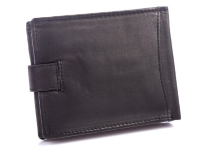 Portfel męski poziomy skórzany z zapięciem czarny WILD - obrazek 2