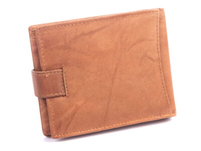 Portfel męski poziomy skórzany z zapięciem beżowy WILD - obrazek 2