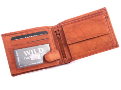 Portfel męski poziomy ze skóry naturalnej brązowy WILD - obrazek 4