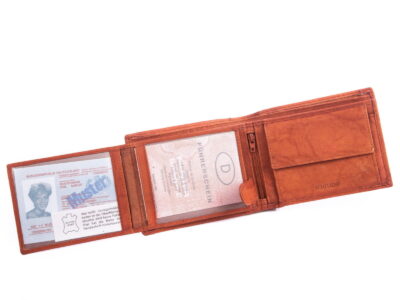 Portfel męski poziomy ze skóry naturalnej brązowy WILD - obrazek 6