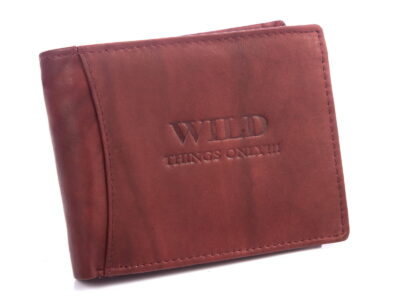 Ciemnobrązowy portfel męski skórzany WILD