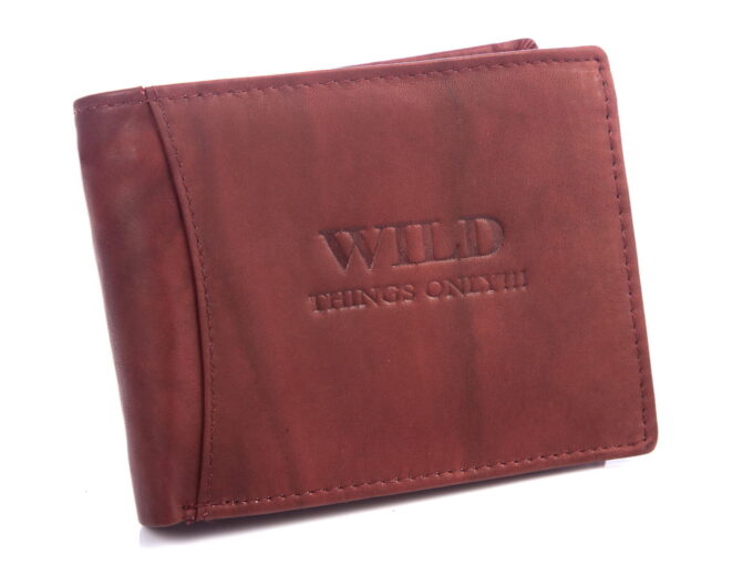 Ciemnobrązowy portfel męski skórzany WILD