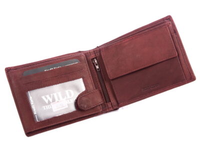 Portfel męski poziomy ze skóry naturalnej ciemny brąz WILD - obrazek 3