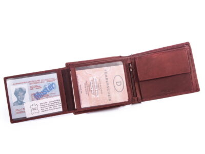 Portfel męski poziomy ze skóry naturalnej ciemny brąz WILD - obrazek 4