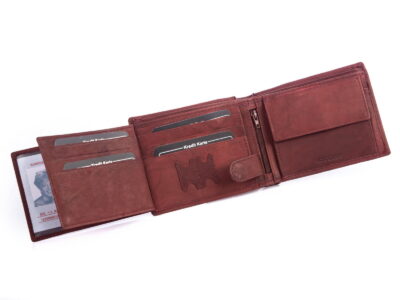 Portfel męski poziomy ze skóry naturalnej ciemny brąz WILD - obrazek 5