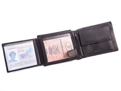 Portfel męski poziomy ze skóry naturalnej czarny WILD - obrazek 4