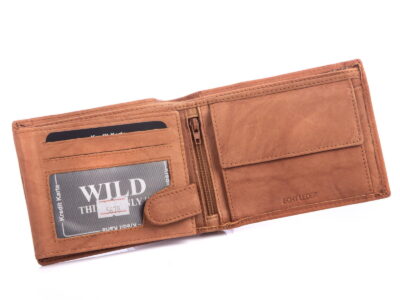 Portfel męski poziomy ze skóry naturalnej jasnobrązowy WILD - obrazek 3