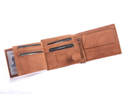 Portfel męski poziomy ze skóry naturalnej jasnobrązowy WILD - obrazek 5