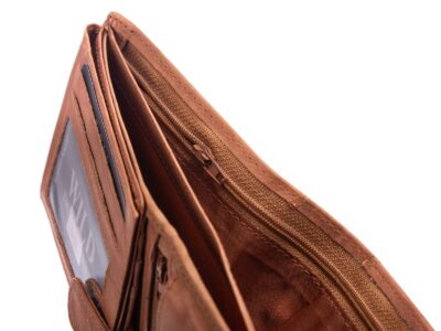 Portfel męski poziomy ze skóry naturalnej jasnobrązowy WILD - obrazek 7