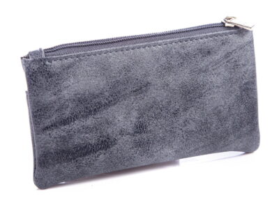 Saszetka na klucze zapinana na zamek skóry szara Jennifer Jones - obrazek 2