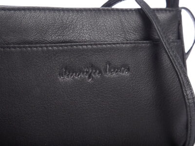 Mała czarna skórzana torebka wieczorowa Jennifer Jones - obrazek 2